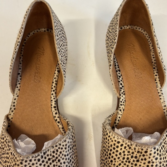 Madewell Marisa d’Orsay Spotted Fur Calf Skin Made in Brazil Cut Away Flats - Picture 3 of 7